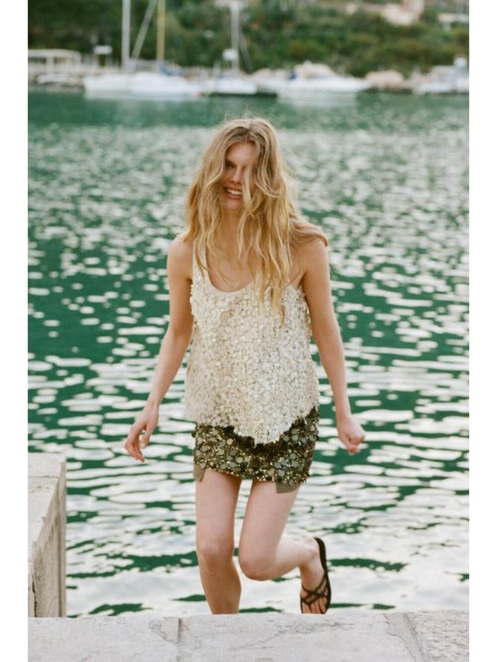 ZARA SEQUIN MINI SKIRT - Picture 4 of 7